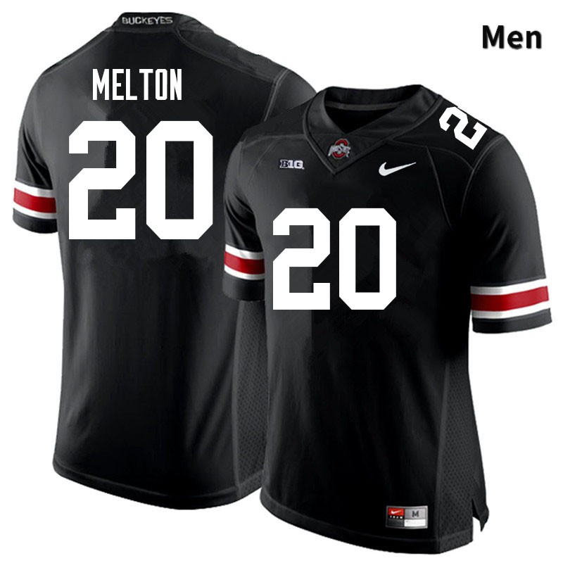 Ohio State Buckeyes Mitchell Melton Men's #20 Black Authentic Stitched College Football Jersey